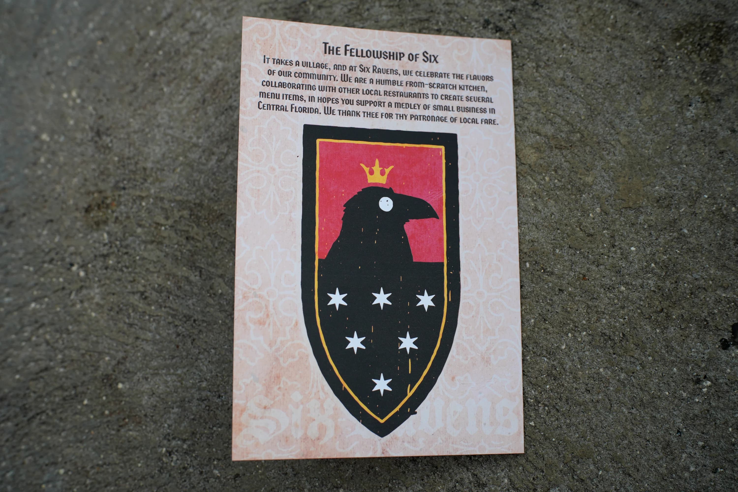 menu pamphlet front/back